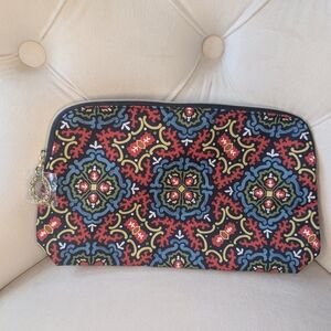 Estee Lauder Red and Blue Patterned Cosmetic Bag